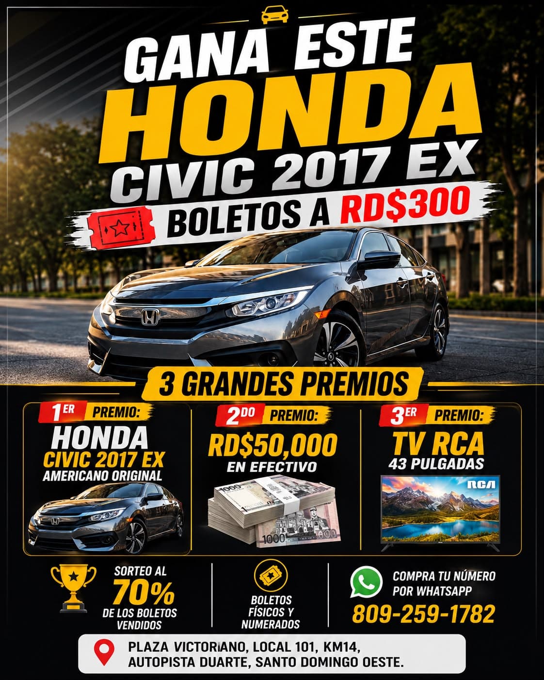 Gana este HONDA Civic 2017 Ex